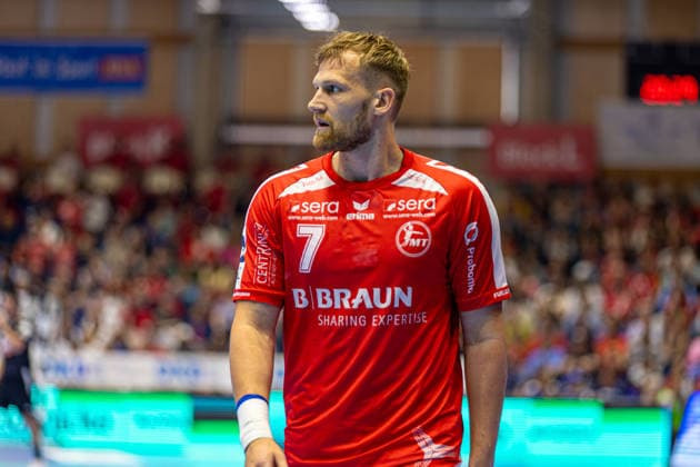 DAIKIN Handball Bundesliga, Kassel, MT Melsungen vs. ThSV Eisenach, Rothenbach-Halle Kassel; 09.05.2026 DAIKIN Handball Bundesliga, Kassel, Germany - 09.05.2026: David Mandic (MT Melsungen, 7), Handball BundesligaL, Spiel der MT Melsungen vs. ThSV Eisenach, Rothenbach-Halle Kassel Copyright: xBEAUTIFULxSPORTS Freudensteinx