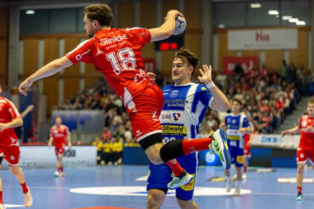 DAIKIN Handball Bundesliga, Kassel, MT Melsungen vs. ThSV Eisenach, Rothenbach-Halle Kassel; 09.05.2026 DAIKIN Handball Bundesliga, Kassel, Germany - 09.05.2026: Florian Drosten (MT Melsungen, 18) am Ball, Handball BundesligaL, Spiel der MT Melsungen vs. ThSV Eisenach, Rothenbach-Halle Kassel Copyright: xBEAUTIFULxSPORTS Freudensteinx