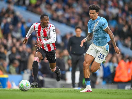 Manchester City v Brentford Premier League Dango Ouattara of Brentford and Nico OReilly of Manchester City during the Premier League match at the Etihad Stadium, Manchester 09 05 2026 UK Newspapers OUT Copyright: xKarlxVallantinex FIL-23409-0077
