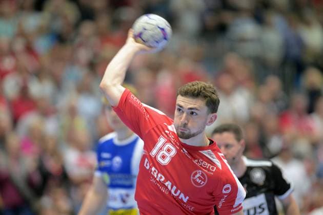 Florian Drosten (MT Melsungen 18) beim Wurf , GER, MT Melsungen - ThSV Eisenach, Handball, 1. Bundesliga, 31. Spieltag, Saison 2025 2026, 09.05.2026, GER, MT Melsungen - ThSV Eisenach, Handball, 1. Bundesliga, 31. Spieltag, Saison 2025 2026, 09.05.2026 Kassel Copyright: xEibner-Pressefotox xRolandxSippelx EP_RSL