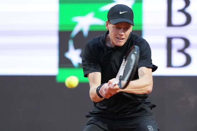 Jannik Sinner of Italy during the match against Sebastian Ofner of Austria at the Internazionali BNL d Italia 2026 tennis tournament at Foro Italico in Rome (Italy) on May, 9, 2026. AntoniettaxBaldassarre