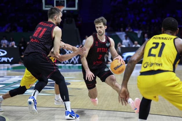 May 9, 2026, Badalona, Barcelona, Spain: Augustas Marciulionis of Rytas Vilnius in action during the Final Four Basketball Champions League Final basketball match played between AEK BC and Rytas Vilnius at Palau Olimpic Badalona on May 09, 2026 in Badalona, Barcelona, Spain. Badalona Spain - ZUMAa181 20260509_zaa_a181_497 Copyright: xJavierxBorregox