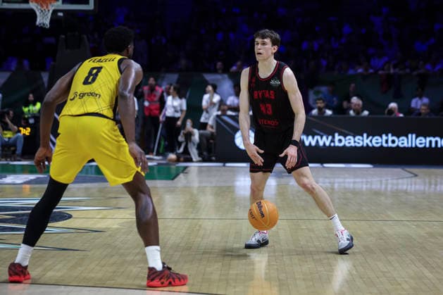 May 9, 2026, Badalona, Barcelona, Spain: Ignas Sargiunas of Rytas Vilnius in action during the Final Four Basketball Champions League Final basketball match played between AEK BC and Rytas Vilnius at Palau Olimpic Badalona on May 09, 2026 in Badalona, Barcelona, Spain. Badalona Spain - ZUMAa181 20260509_zaa_a181_500 Copyright: xJavierxBorregox
