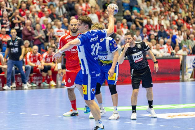 DAIKIN Handball Bundesliga, Kassel, MT Melsungen vs. ThSV Eisenach, Rothenbach-Halle Kassel; 09.05.2026 DAIKIN Handball Bundesliga, Kassel, Germany - 09.05.2026: Felix Aellen (ThSV Eisenach, 22) am Ball, Handball BundesligaL, Spiel der MT Melsungen vs. ThSV Eisenach, Rothenbach-Halle Kassel Copyright: xBEAUTIFULxSPORTS Freudensteinx