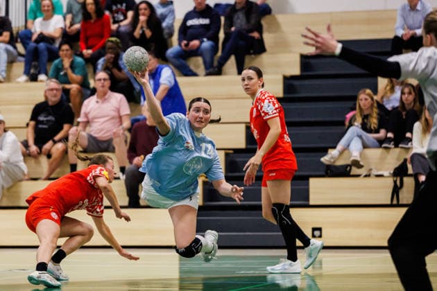 2. Handball Bundesliga Frauen: 1. FSV Mainz 05 - TSV Bayer 04 Leverkusen, Mainz, 09.05.2026 Henriette Clauberg (TSV Bayer 04 Leverkusen, 14) im Wurf Partie vom 27. Spieltag der ALSCO Handball 2. Bundesliga Frauen zwischen 1. FSV Mainz 05 und TSV Bayer 04 Leverkusen in Mainz am 15.11.2025 Copyright: xBEAUTIFULxSPORTS Hahnex