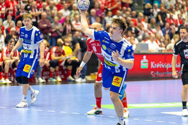 DAIKIN Handball Bundesliga, Kassel, MT Melsungen vs. ThSV Eisenach, Rothenbach-Halle Kassel; 09.05.2026 DAIKIN Handball Bundesliga, Kassel, Germany - 09.05.2026: Felix Aellen (ThSV Eisenach, 22) am Ball, Handball BundesligaL, Spiel der MT Melsungen vs. ThSV Eisenach, Rothenbach-Halle Kassel Copyright: xBEAUTIFULxSPORTS Freudensteinx
