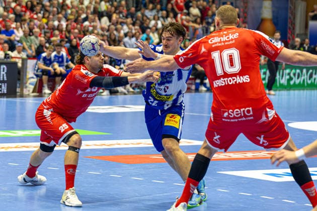 DAIKIN Handball Bundesliga, Kassel, MT Melsungen vs. ThSV Eisenach, Rothenbach-Halle Kassel; 09.05.2026 DAIKIN Handball Bundesliga, Kassel, Germany - 09.05.2026: Felix Aellen (ThSV Eisenach, 22) am Ball, Handball BundesligaL, Spiel der MT Melsungen vs. ThSV Eisenach, Rothenbach-Halle Kassel Copyright: xBEAUTIFULxSPORTS Freudensteinx
