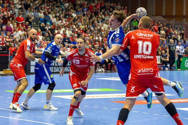DAIKIN Handball Bundesliga, Kassel, MT Melsungen vs. ThSV Eisenach, Rothenbach-Halle Kassel; 09.05.2026 DAIKIN Handball Bundesliga, Kassel, Germany - 09.05.2026: Felix Aellen (ThSV Eisenach, 22) am Ball, Handball BundesligaL, Spiel der MT Melsungen vs. ThSV Eisenach, Rothenbach-Halle Kassel Copyright: xBEAUTIFULxSPORTS Freudensteinx
