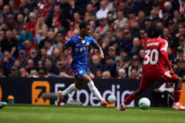 Jorrel Hato of Chelsea during a Premier League 2025-26 football match between Liverpool and Chelsea at Anfield in Liverpool, England Copyright: xKobyxAbott SPPx Sportspressphoto_SPR143563
