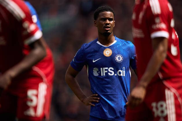Jorrel Hato of Chelsea during a Premier League 2025-26 football match between Liverpool and Chelsea at Anfield in Liverpool, England Copyright: xKobyxAbott SPPx Sportspressphoto_SPR143565