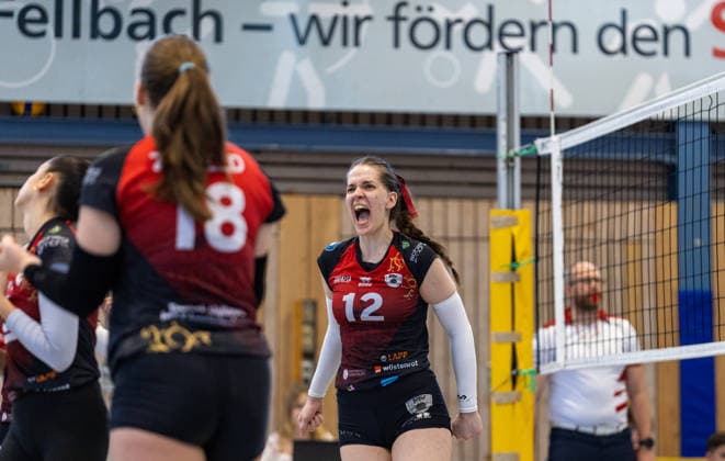Andjela Jovanovic (Barock Volleys MTV Ludwigsburg, 12) beim Jubel. Barock Volleys MTV Ludwigsburg vs TSV GA Stuttgart, Volleyball,VLW-Pokal Damen,Finale, Saison 2025 2026, 09.05.2026, Barock Volleys MTV Ludwigsburg vs TSV GA Stuttgart, Volleyball,VLW-Pokal Damen,Finale, Saison 2025 2026, 09.05.2026 Aalen-Waldhausen Copyright: xEibner-Pressefoto DavidexDixGiovx EP_DGI