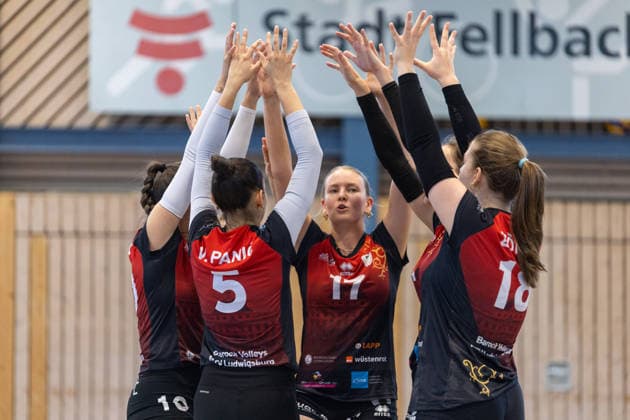Freude bei den Barock Volleys MTV Ludwigsburg. Barock Volleys MTV Ludwigsburg vs TSV GA Stuttgart, Volleyball,VLW-Pokal Damen,Finale, Saison 2025 2026, 09.05.2026, Barock Volleys MTV Ludwigsburg vs TSV GA Stuttgart, Volleyball,VLW-Pokal Damen,Finale, Saison 2025 2026, 09.05.2026 Aalen-Waldhausen Copyright: xEibner-Pressefoto DavidexDixGiovx EP_DGI