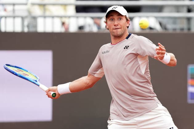 Casper Ruud of Norway during the match against Jiri Lehecka of Czech Republic at the Internazionali BNL d Italia 2026 tennis tournament at Foro Italico in Rome (Italy) on May, 10, 2026. AntoniettaxBaldassarre