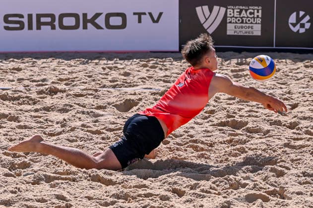 May 10, 2026, Madrid, Madrid, Spain: EDGARS TOCS of Lithuania during the men s Quarterfinals match between the Lithuania national team, Nationalteam and the Spanish national team, held at the Beach Pro Tour Futures Madrid 2026 at the Parque Deportivo Puerta de Hierro on May 9, 2026, in Madrid, Spain. Madrid Spain - ZUMAc312 20260510_zsp_c312_086 Copyright: xOscarxManuelxSanchezx