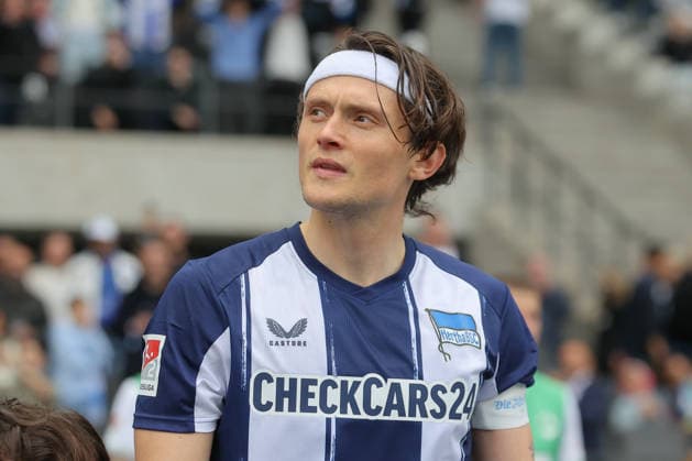 10.05.2025, xtgx, Fussball 2. Bundesliga, Hertha BSC Berlin - SpVgg Greuther Fürth emspor, v.l. Fabian Reese (Hertha, 11) Portrait, Portraet, Einzelbild (DFL DFB REGULATIONS PROHIBIT ANY USE OF PHOTOGRAPHS as IMAGE SEQUENCES and or QUASI-VIDEO) Berlin