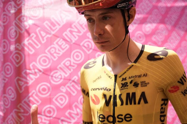 Denmark™s Jonas Vingegaard Hansen of Team Visma Lease A Bike during Stage 3 of the Giro d™Italia, from Plovdiv to Sofia, Bulgaria, Sunday, May 10, 2026.  Copyright: xMarcoxAlpozzi LaPressex