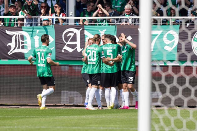 10.05.2026, xgrfx, Fussball 2.Bundesliga, Preußen Münster - SV Darmstadt 98 v.l. Tor, Shin Yamada zum 1:0 (Preußen Münster) (DFL DFB REGULATIONS PROHIBIT ANY USE OF PHOTOGRAPHS as IMAGE SEQUENCES and or QUASI-VIDEO) Münster