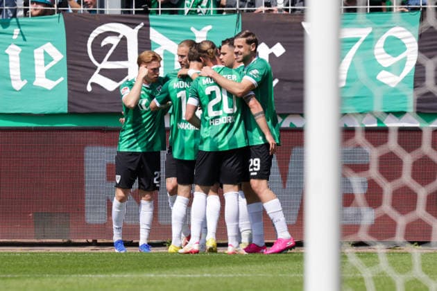 10.05.2026, xgrfx, Fussball 2.Bundesliga, Preußen Münster - SV Darmstadt 98 v.l. Tor, Shin Yamada zum 1:0 (Preußen Münster) (DFL DFB REGULATIONS PROHIBIT ANY USE OF PHOTOGRAPHS as IMAGE SEQUENCES and or QUASI-VIDEO) Münster