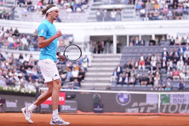 Alexander Zverev (GER) during the match between Alexander Zverev (GER) vs Alexander Blockx (BEL) at the Italian Open in Rome, Sunday, May 10, 2026. (Alfredo Falcone LaPresse)  Copyright: xAlfredoxFalcone LaPressex