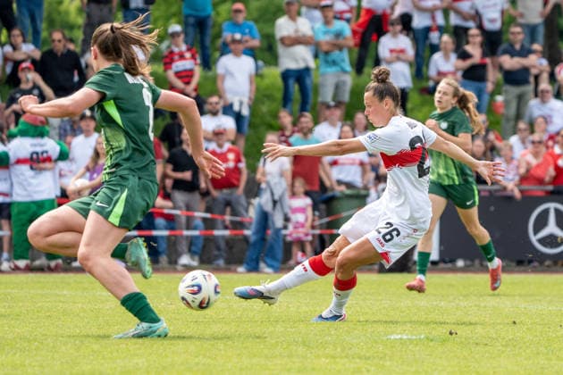 Nicole Billa (VFB Stuttgart Frauen, 26) trifft zum 3-1 für den VfB Stuttgart, GER, VfB Stuttgart Frauen vs. VfL Wolfsburg II, Fussball, 2. Frauen-Bundesliga, 25. Spieltag, Spielzeit 2025 2026, 10.085.2026, GER, VfB Stuttgart Frauen vs. VfL Wolfsburg II, Fussball, 2. Frauen-Bundesliga, 25. Spieltag, Spielzeit 2025 2026, 10.085.2026, Stuttgart Copyright: xEibner-Pressefoto EdwardxCheungx EP_ECG