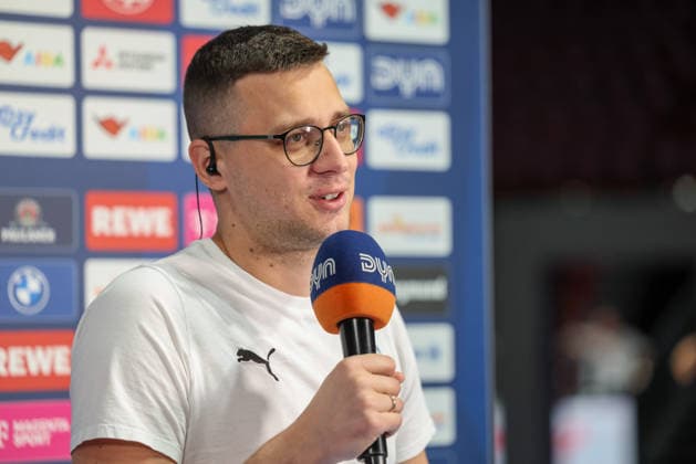 Lazar Spasic (EWE Baskets Oldenburg, Chef-Trainer) beim Interview vor dem Spiel, GER, FC Bayern Basketball vs. EWE Baskets Oldenburg, Basketball, easycredit Basketball Bundesliga, 34. Spieltag, Saison 2025 2026, 10.05.2026, GER, FC Bayern Basketball vs. EWE Baskets Oldenburg, Basketball, easycredit Basketball Bundesliga, 34. Spieltag, Saison 2025 2026, 10.05.2026 Muenchen Copyright: xEibner-Pressefoto JennixMaulx EP_JML