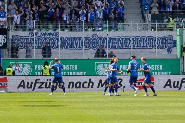 10.05.2026, xgrfx, Fussball 2.Bundesliga, Preußen Münster - SV Darmstadt 98 v.l. Tor, Isac Lidberg zum 1:1 (SV Darmstadt) (DFL DFB REGULATIONS PROHIBIT ANY USE OF PHOTOGRAPHS as IMAGE SEQUENCES and or QUASI-VIDEO) Münster