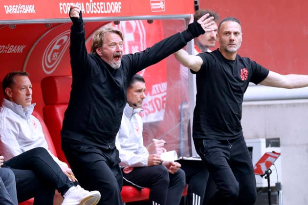 MISLINTAT Sven Sportdirektor mit Trainer ENDE Alexander Team Fortuna Duesseldorf 2. Fussball Bundesliga Saison 2025-2026 Spiel Fortuna Duesseldorf - Elversberg 3 : 1 am 10.05. 2026 in Duesseldorf DFL REGULATIONS PROHIBIT ANY USE OF PHOTOGRAPHS as IMAGE SEQUENCES and or QUASI-VIDEO *** MISLINTAT Sven Sport Director with Coach ENDE Alexander Team Fortuna Duesseldorf 2 Soccer Bundesliga Season 2025 2026 Match Fortuna Duesseldorf Elversberg 3 1 on 10 05 2026 in Duesseldorf DFL REGULATIONS PROHIBIT ANY USE OF PHOTOGRAPHS as IMAGE SEQUENCES and or QUASI VIDEO Copyright: xLacixPerenyix