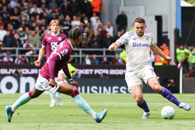 BURNLEY, ENGLAND - MAY 10: John McGinn of Aston Villa controls the ball during the Premier League match between Burnley and Aston Villa at Turf Moor on May 10, 2026 in Burnley, England. Copyright: xSeanxChandlerx xSPPx Sportspressphoto_SPR143791