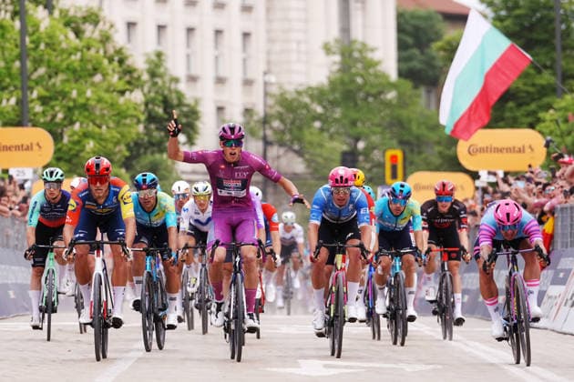 Paul Magnier (Soudal Quick-Step) winner stage during Stage 3 of the Giro d™Italia, from Plovdiv to Sofia, Bulgaria, Sunday, May 10, 2026.  Copyright: xGianxMattiaxD Alberto LaPressex