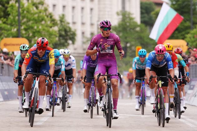 Paul Magnier (Soudal Quick-Step) winner stage during Stage 3 of the Giro d™Italia, from Plovdiv to Sofia, Bulgaria, Sunday, May 10, 2026.  Copyright: xGianxMattiaxD Alberto LaPressex