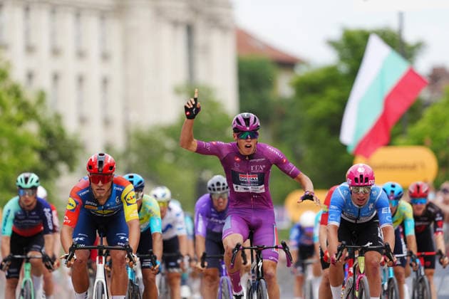 Paul Magnier (Soudal Quick-Step) winner stage during Stage 3 of the Giro d™Italia, from Plovdiv to Sofia, Bulgaria, Sunday, May 10, 2026.  Copyright: xMassimoxPaolone LaPressex