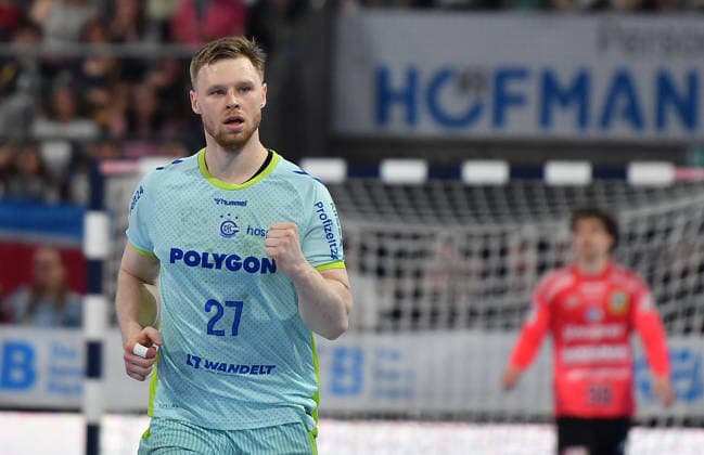 10.05.2026 - Handball - 1. Bundesliga DAIKIN HBL - Saison 2025 2026 - 31. Spieltag: HC Erlangen Metropolregion Nürnberg HCE - VfL Gummersbach - OGo - xogox - Kristjan Horzen (27, VfL Gummersbach ) Jubel Freude