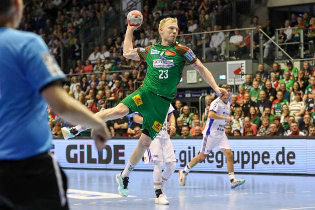 10.05.2026, xgox, Handball - Daikin HBL SC Magdeburg - Handball Verein Hamburg emspor, v.l. Magnus Saugstrup (Magdeburg, 23) wirft Tor, Torschuetze, erzielt Tor, Treffer, scores the goal Magdeburg