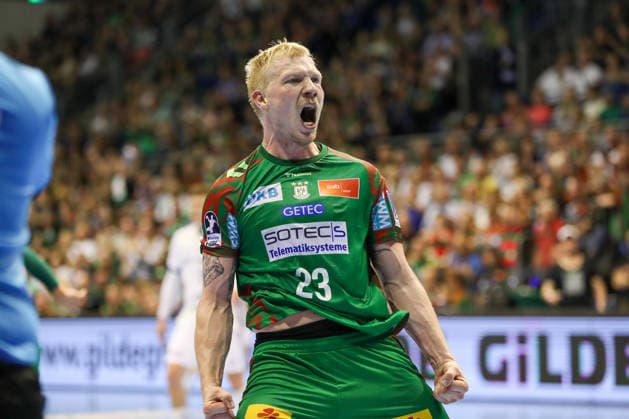 10.05.2026, xgox, Handball - Daikin HBL SC Magdeburg - Handball Verein Hamburg emspor, v.l. Magnus Saugstrup (Magdeburg, 23) Jubel, Torjubel, jubelt ueber das Tor, celebrate the goal, celebration Magdeburg