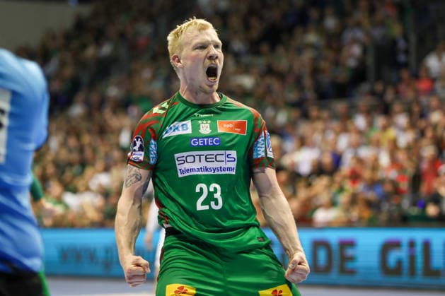 10.05.2026, xgox, Handball - Daikin HBL SC Magdeburg - Handball Verein Hamburg emspor, v.l. Magnus Saugstrup (Magdeburg, 23) Jubel, Torjubel, jubelt ueber das Tor, celebrate the goal, celebration Magdeburg