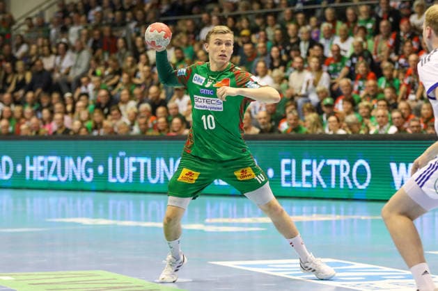10.05.2026, xgox, Handball - Daikin HBL SC Magdeburg - Handball Verein Hamburg emspor, v.l. Gisli Thorgeir Kristjansson (Magdeburg, 10) am Ball, plays the ball Magdeburg