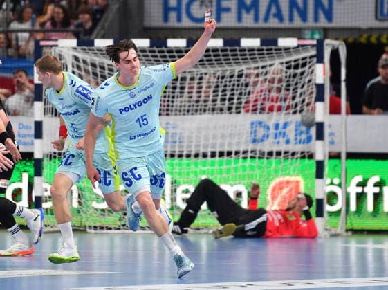 10.05.2026 - Handball - 1. Bundesliga DAIKIN HBL - Saison 2025 2026 - 31. Spieltag: HC Erlangen Metropolregion Nürnberg HCE - VfL Gummersbach - OGo - xogox - Miro Schluroff (15, VfL Gummersbach ) Jubel Freude