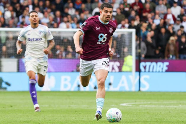 BURNLEY, ENGLAND - MAY 10: Zeki Amdouni of Burnley during the Premier League match between Burnley and Aston Villa at Turf Moor on May 10, 2026 in Burnley, England. Copyright: xSeanxChandlerx xSPPx Sportspressphoto_SPR143931
