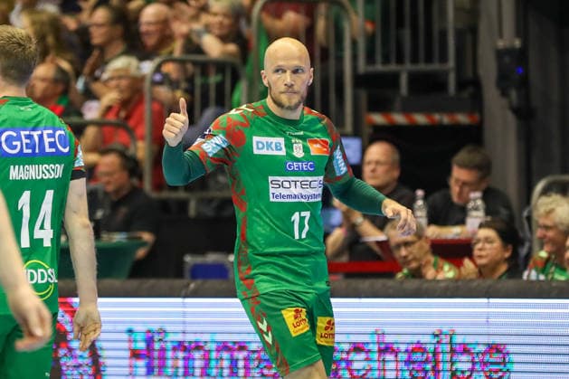 10.05.2026, xgox, Handball - Daikin HBL SC Magdeburg - Handball Verein Hamburg emspor, v.l. Tim Hornke (Magdeburg, 17) Jubel, Torjubel, jubelt ueber das Tor, celebrate the goal, celebration Magdeburg
