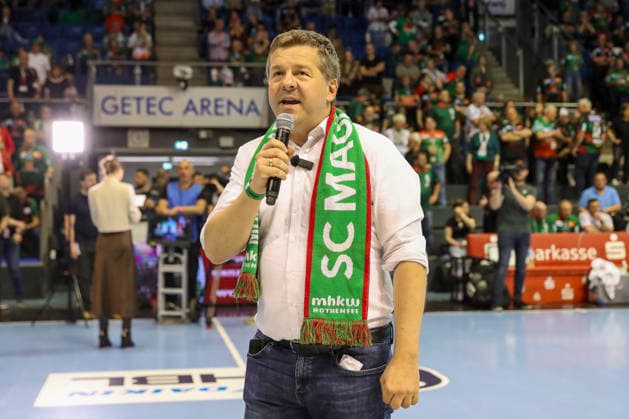 10.05.2026, xgox, Handball - Daikin HBL SC Magdeburg - Handball Verein Hamburg emspor, v.l. Sven Schulze (Ministerpräsident, CDU) Magdeburg