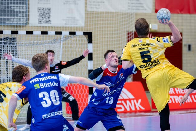 Krefeld, 10.05.2026, Handball, Herren, 2. Bundesliga, 31. Spieltag, 2025 2026: HSG Krefeld Niederrhein HBW Balingen-Weilstetten Falk Kolodziej (HSG Krefeld Niederrhein, 5) beim Wurf aus dem Rückraum