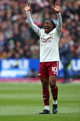 Premier League: West Ham United v Arsenal LONDON, UK - 10th May 2026: Eberechi Eze of Arsenal reacts during the Premier League match between West Ham United FC and Arsenal FC at London Stadium London London Stadium England United Kingdom Copyright: xCraigxMercerx xPeakxActionxPhotosx