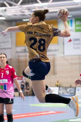 Handball Bundesliga Frauen,HBF, Saison 2025 2026 SV Union Halle-Neustadt vs.Buxtehuder SV Halle, Deutschland 10.Mai 2026: Im Bild:Theresa von Prittwitz (Buxtehude) Halle Saale SWH Arena Sachsen-Anhalt Deutschland