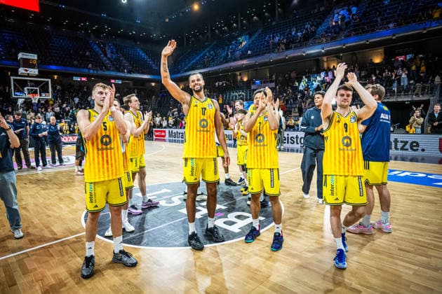 Basketball Berlin 10.05.2026 Saison 2025 2026 EasyCredit BBL 1. Bundesliga Männer, Herren Alba Berlin - Science City Jena Jubel Alba