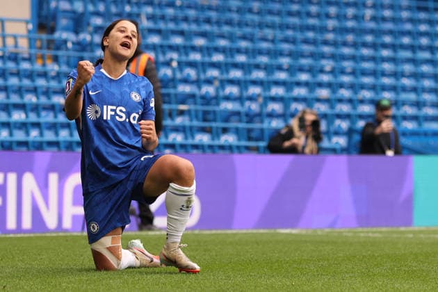 Chelsea v Man City Women 10 May 2026, London - Adobe Women™s FA Cup, Semi Final - Chelsea v Manchester City Women - Sam Kerr of Chelsea celebrates scoring their 2nd goal - Photo: Charlotte Wilson Offside. London UK Copyright: xCharlottexWilsonx xOffsidexOffside