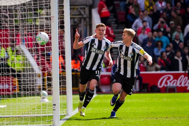 Nottingham Forest v Newcastle United - Premier League Harvey Barnes of Newcastle United celebrates his goal to make it 0-1 during the Premier League match between Nottingham Forest and Newcastle United at City Ground in Nottingham, United Kingdom, on May 10, 2026. Nottingham Nottinghamshire United Kingdom  Copyright: xNewsxImagesx originalFilename:cosgrove-premierl260510_npxyW.jpg