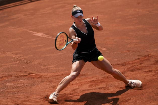 Istanbul Open 2026 ISTANBUL, TURKIYE - MAY 10: Maria Timofeeva and Donna Vekic (not seen) compete during Istanbul Open Women s Singles WTA, Tennis Damen 125 Final match in Istanbul, Turkiye on May 10, 2026. Arife Karakum Anadolu Istanbul Turkey. Editorial use only. Please get in touch for any other usage.  Copyright: x2026xAnadoluxArifexKarakumx