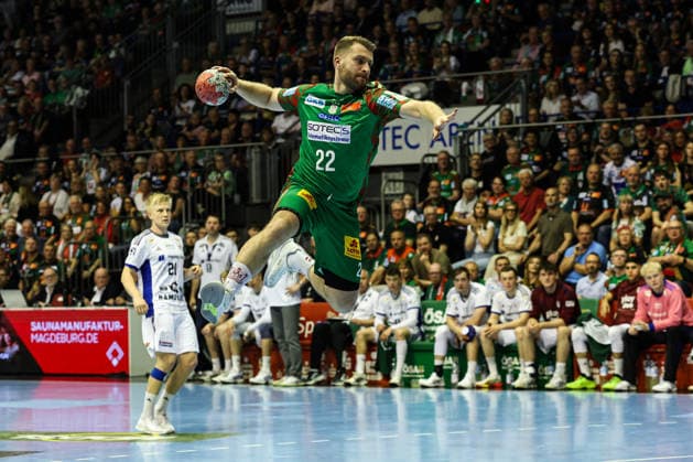 Lukas Mertens (SC Magdeburg,22) - Handball Bundesliga Saison 2025-2026 SC Magdeburg vs. HSV Hamburg in der GETEC Arena in Magdeburg - Aktion,Handball,Deutschland,10.05.2026