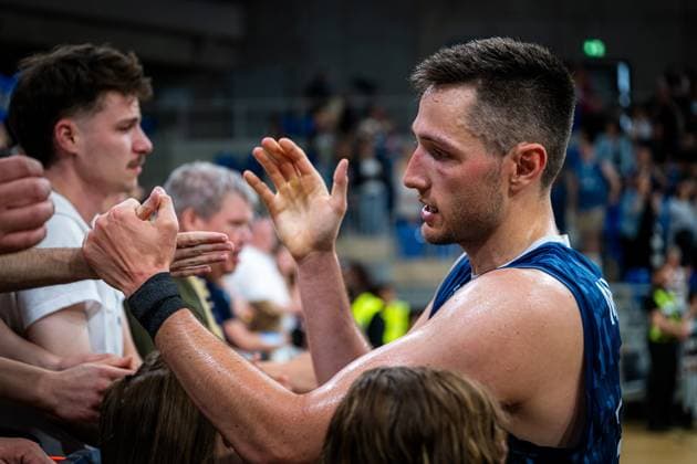 Ryan Mikesell (33; MLP Academics Heidelberg) zeigt Emotionen beim Saisonfinale im SNP dome in Heidelberg Emotionen beim Saisonfinale Ryan Mikesell (33; MLP Academics Heidelberg) Copyright: xMichaelxGelhardtx