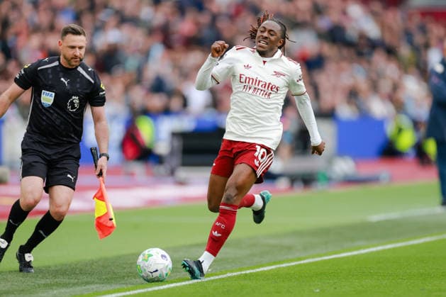 Premier League 2025 26 West Ham v Arsenal London Stadium 10.05.2026 Eberechi Eze of Arsenal Premier League 2025 26 West Ham v Arsenal London Stadium 10.05.2026 Photograph By Marc Aspland The Times  Copyright: xMarcxAsplandx NINTCHDBPICT001079649657